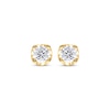 Thumbnail Image 2 of Round-Cut Diamond Solitaire Hidden Halo Stud Earrings 1 ct tw 10K Yellow Gold (I/I3)