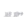 Thumbnail Image 0 of Toi et Moi Emerald & Oval-Cut Stud Earrings 1 ct tw 14K White Gold