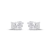 Thumbnail Image 1 of Toi et Moi Emerald & Oval-Cut Stud Earrings 1 ct tw 14K White Gold