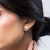 Thumbnail Image 3 of Toi et Moi Emerald & Oval-Cut Stud Earrings 1 ct tw 14K White Gold