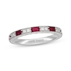 Thumbnail Image 1 of Neil Lane Baguette-Cut Natural Ruby & Diamond Anniversary Ring 1/10 ct tw 14K White Gold