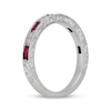Thumbnail Image 2 of Neil Lane Baguette-Cut Natural Ruby & Diamond Anniversary Ring 1/10 ct tw 14K White Gold