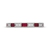 Thumbnail Image 3 of Neil Lane Baguette-Cut Natural Ruby & Diamond Anniversary Ring 1/10 ct tw 14K White Gold
