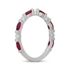 Thumbnail Image 2 of Neil Lane Marquise-Cut Natural Ruby & Diamond Anniversary Ring 1/6 ct tw 14K White Gold