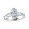 Thumbnail Image 0 of Certified Oval-Cut Diamond Halo Engagement Ring 7/8 ct tw Platinum
