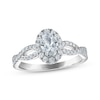 Thumbnail Image 1 of Now + Forever Certified Oval-Cut Diamond Halo Engagement Ring 7/8 ct tw Platinum