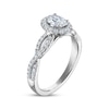 Thumbnail Image 1 of Certified Oval-Cut Diamond Halo Engagement Ring 7/8 ct tw Platinum