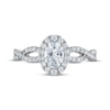 Thumbnail Image 3 of Now + Forever Certified Oval-Cut Diamond Halo Engagement Ring 7/8 ct tw Platinum