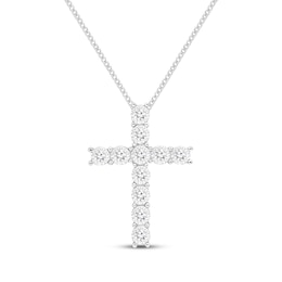 Diamond Cross Necklace 1/10 ct tw Sterling Silver 19"