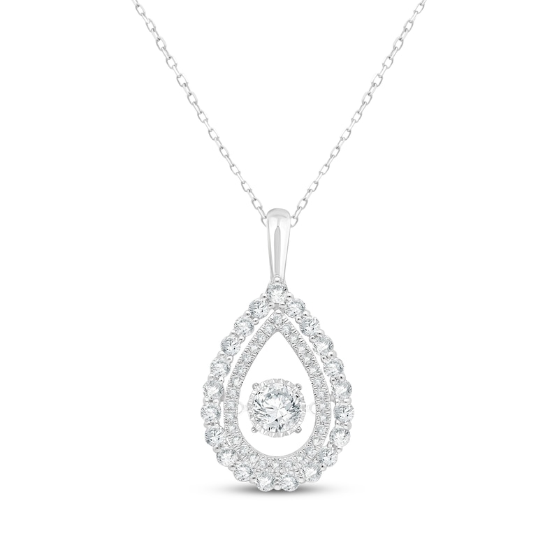 Main Image 1 of Unstoppable Love Lab-Grown Diamond Teardrop Necklace 1-1/2 ct tw 10K White Gold 18"