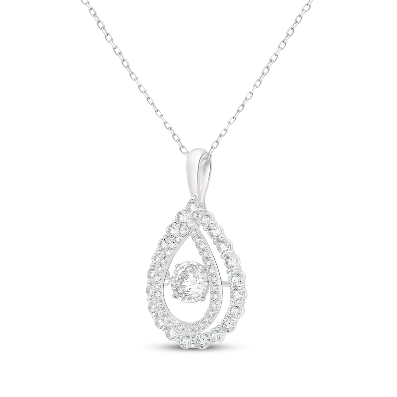 Main Image 2 of Unstoppable Love Lab-Grown Diamond Teardrop Necklace 1-1/2 ct tw 10K White Gold 18"