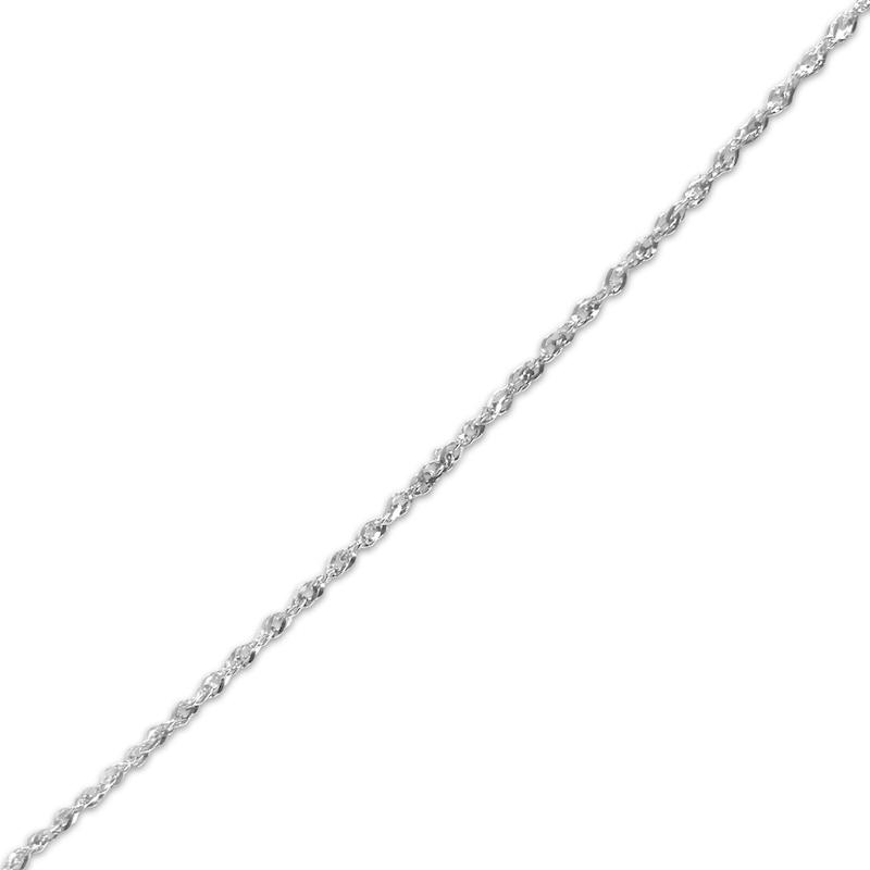 Main Image 2 of Singapore Chain Necklace 2.5mm Solid 14K White Gold 20&quot;