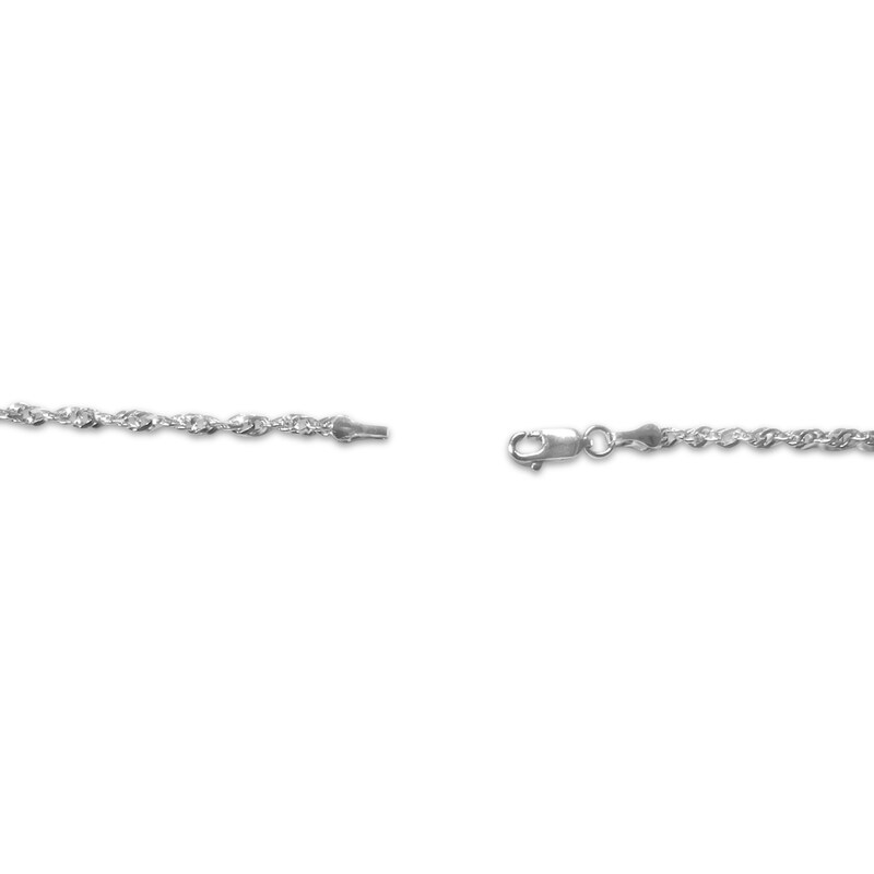 Main Image 3 of Singapore Chain Necklace 2.5mm Solid 14K White Gold 20&quot;