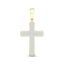 Men's Diamond Cross Charm 2 ct tw 10K Yellow Gold