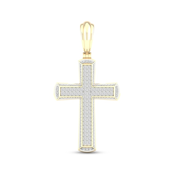 Men's Diamond Cross Charm 2 ct tw 10K Yellow Gold