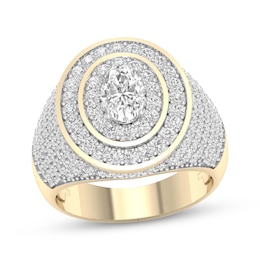 KAY Lab-Grown Diamonds Men's Oval-Cut Ring 2-3/4 ct tw 10K Yellow Gold