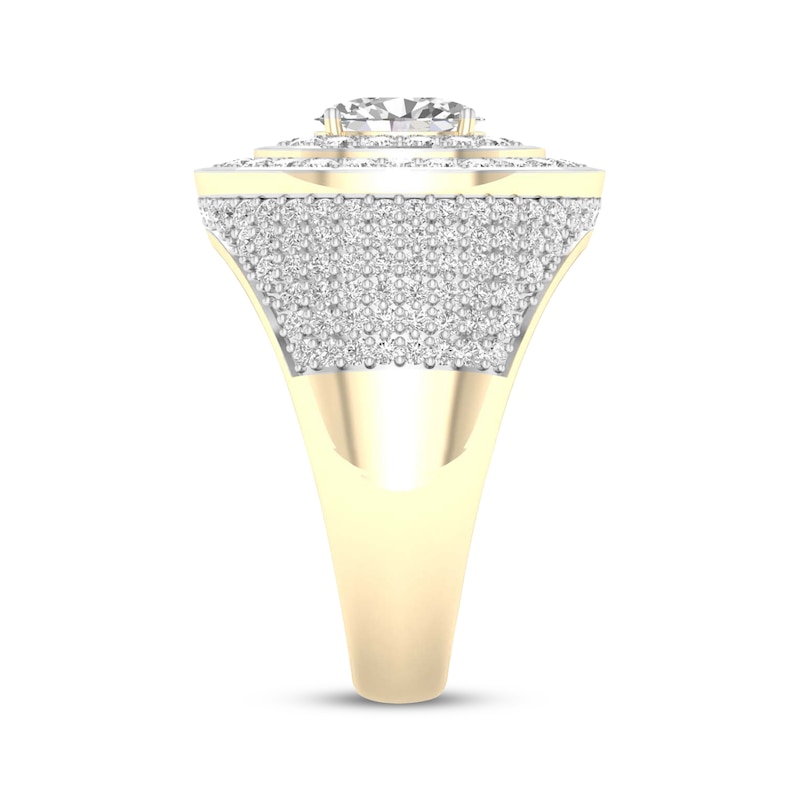 Main Image 2 of KAY Lab-Grown Diamonds Men's Oval-Cut Ring 2-3/4 ct tw 10K Yellow Gold
