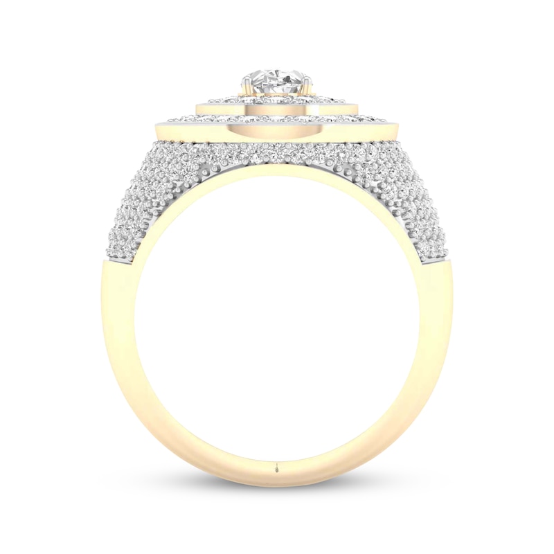 Main Image 3 of KAY Lab-Grown Diamonds Men's Oval-Cut Ring 2-3/4 ct tw 10K Yellow Gold