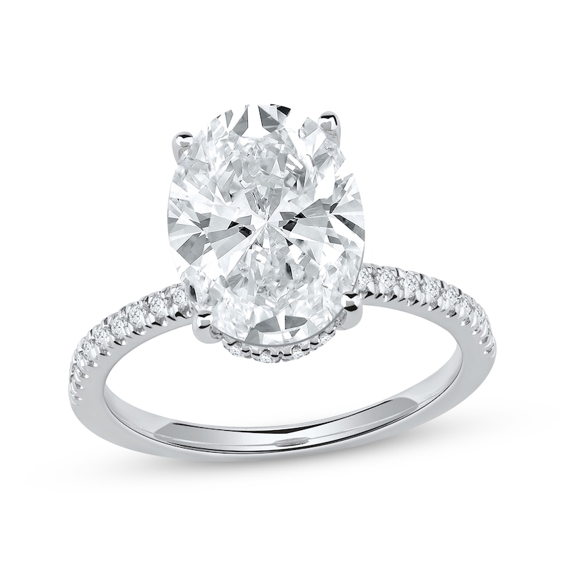 Main Image 1 of Now + Forever Lab-Grown Diamonds Oval-Cut Engagement Ring 4-1/4 ct tw 14K White Gold