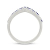 Thumbnail Image 2 of Blue & White Lab-Created Sapphire Double Chevron Ring Sterling Silver