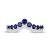 Thumbnail Image 3 of Blue & White Lab-Created Sapphire Double Chevron Ring Sterling Silver