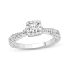 Thumbnail Image 1 of Now + Forever Round-Cut Diamond Cushion Halo Engagement Ring 1/2 ct tw 14K White Gold