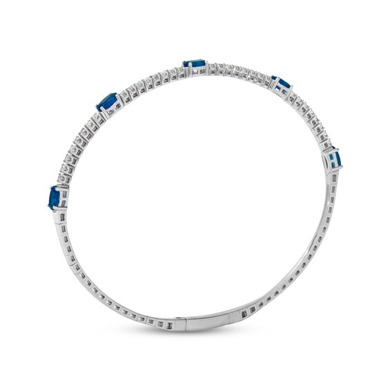 Le Vian Oval-Cut Blue Sapphire Bangle Bracelet 3/8 ct tw Diamonds
