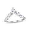 Thumbnail Image 1 of Pear-Shaped & Marquise-Cut Diamond Chevron Ring 1-1/4 ct tw 14K White Gold
