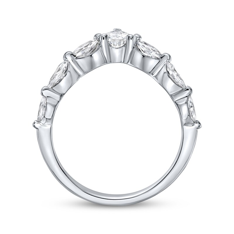 Main Image 3 of Pear-Shaped & Marquise-Cut Diamond Chevron Ring 1-1/4 ct tw 14K White Gold