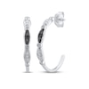 Thumbnail Image 1 of Black & White Diamond J-Hoop Earrings 1/15 ct tw Sterling Silver