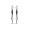 Thumbnail Image 2 of Black & White Diamond J-Hoop Earrings 1/15 ct tw Sterling Silver