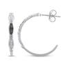 Thumbnail Image 3 of Black & White Diamond J-Hoop Earrings 1/15 ct tw Sterling Silver