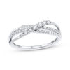 Thumbnail Image 1 of Diamond Three-Row Crossover Ring 1/4 ct tw 10K White Gold