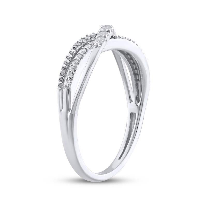 Main Image 2 of Diamond Three-Row Crossover Ring 1/4 ct tw 10K White Gold