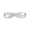 Thumbnail Image 3 of Diamond Three-Row Crossover Ring 1/4 ct tw 10K White Gold