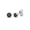 Thumbnail Image 1 of Round-Cut Black Diamond Solitaire Stud Earrings 1/2 ct tw 10K White Gold