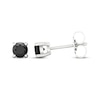 Thumbnail Image 3 of Round-Cut Black Diamond Solitaire Stud Earrings 1/2 ct tw 10K White Gold
