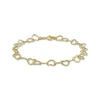 Thumbnail Image 1 of Heart Chain Bracelet Solid 10K Yellow Gold 7.5&quot;