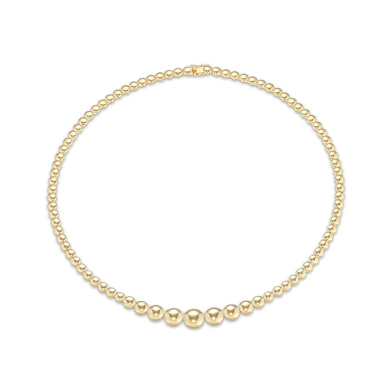 Graduating Bead Necklace 18K Yellow Gold-Plated Sterling Silver 18"