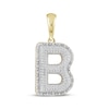 Thumbnail Image 1 of Diamond Puff Letter B Initial Charm 1/3 ct tw 10K Yellow Gold