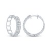 Thumbnail Image 1 of Multi-Diamond Cushion Link Hoop Earrings 1 ct tw 10W White Gold
