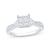 Thumbnail Image 1 of Now + Forever Now + Forever Princess-Cut Quad Diamond Engagement Ring 1 ct tw 14K White Gold