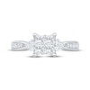Thumbnail Image 3 of Now + Forever Now + Forever Princess-Cut Quad Diamond Engagement Ring 1 ct tw 14K White Gold