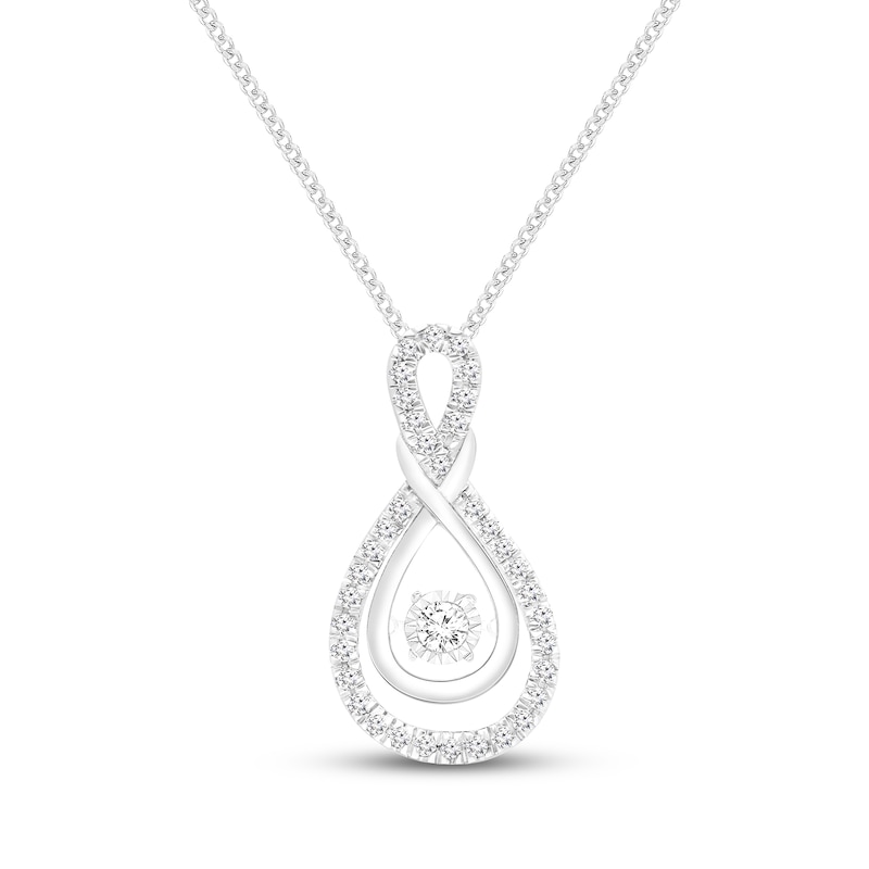 Main Image 1 of Unstoppable Love Diamond Infinity Twist Necklace 1/4 ct tw 10K White Gold 19&quot;