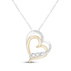 Thumbnail Image 1 of Memories Moments Magic Lab-Grown Diamond Double Heart Necklace 1/2 ct tw 10K Two-Tone Gold 18&quot;