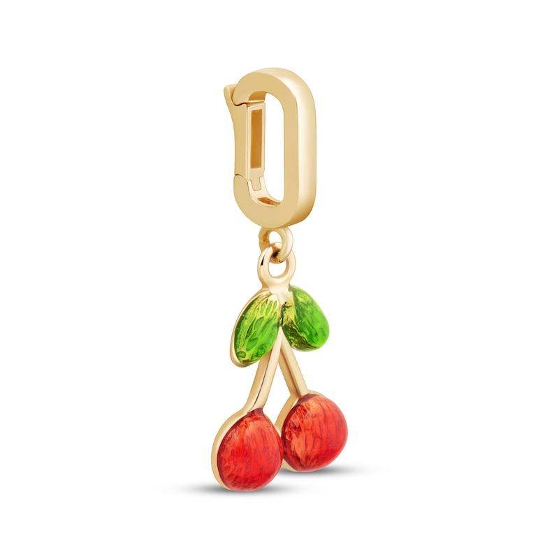 Main Image 2 of Charmed Memories Cherry Enamel Charm 10K Yellow Gold