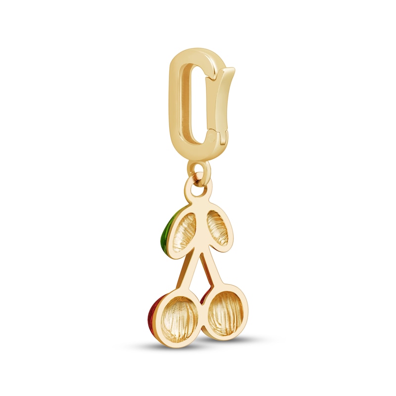 Main Image 3 of Charmed Memories Cherry Enamel Charm 10K Yellow Gold