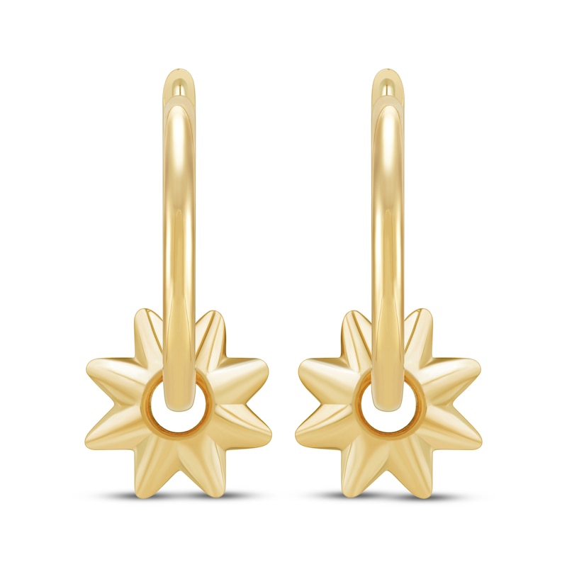 Main Image 2 of Charmed Memories Sun Dangle Hoop Earrings 10K Yellow Gold