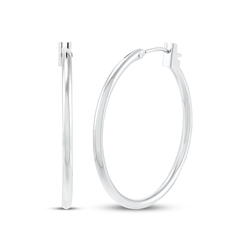 Main Image 1 of Hoop Earrings 14K White Gold 25mm
