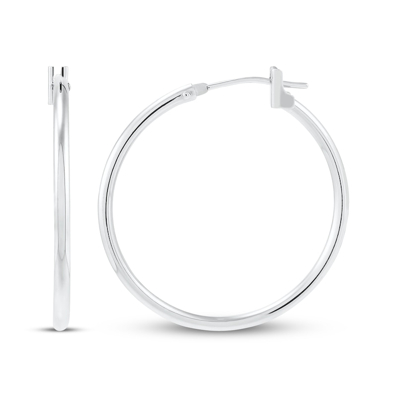 Main Image 3 of Hoop Earrings 14K White Gold 25mm